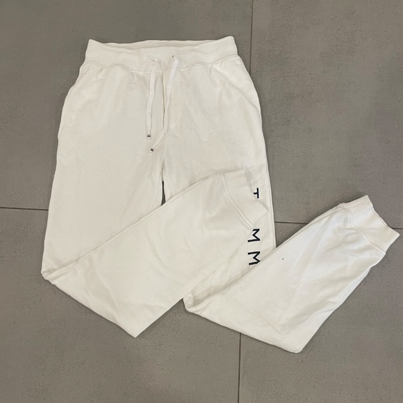 Men Extra Small Tommy Hilfiger White Sweatpants Leg Print - Picture 2 of 6